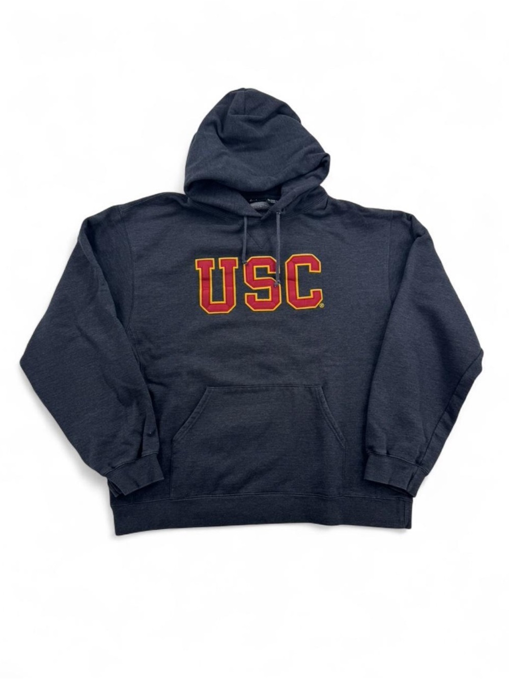 Men’s Heritage College Grey Hooded Sweatshirt with USC Red & Gold Logo Size XXL